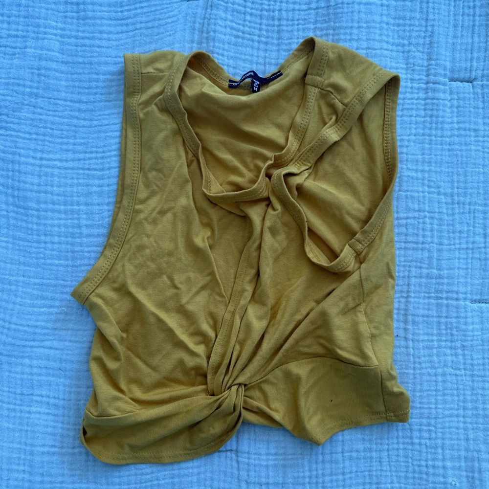 Yellow Sleeveless Knotted Top